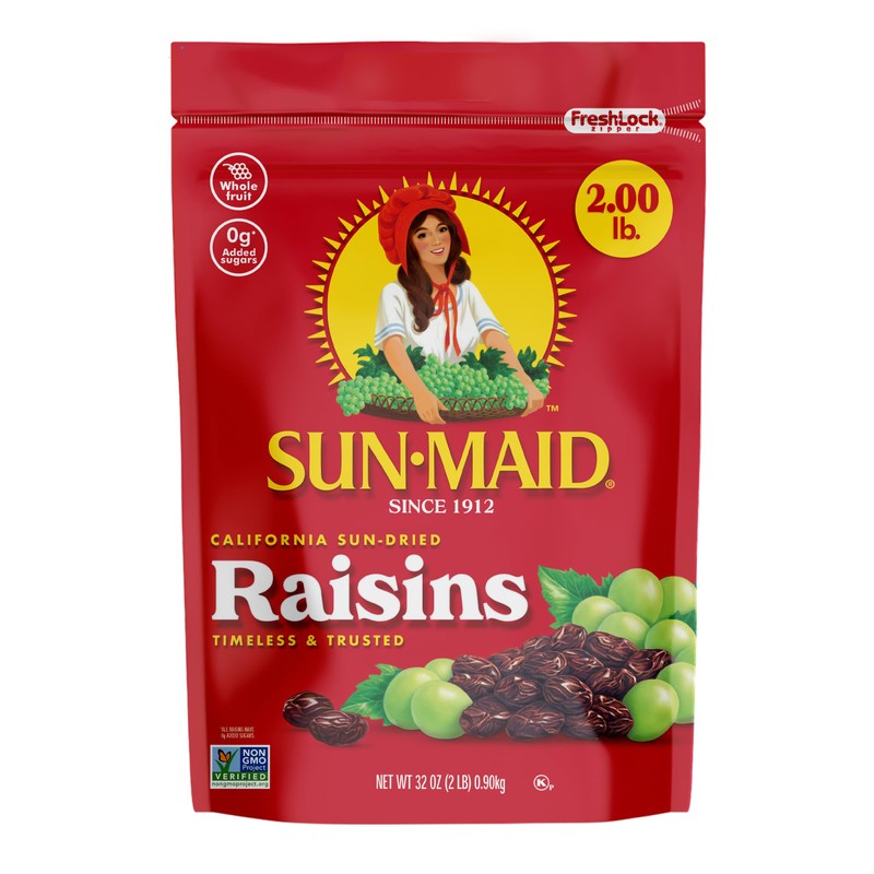 Sun-Maid California Sun-Dried Raisins - (2 Pack) 32 oz Resealable