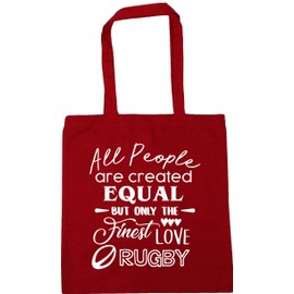Hippowarehouse All People are are Created Equal But Only The Finest Love Rugby Tote Shopping Gym Beach Bag 42cm x38cm, 10 litres
