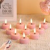 Eywamage Pink Flameless Wax Tealights with Remote Timer, Flickering LED