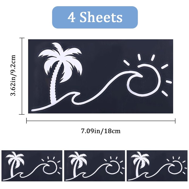 GORGECRAFT 4 Sheets Sunset Graphics and Stickers Sun and Wave