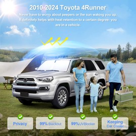 SHINELINERS 8pcs Car Window Shades for Toyota 4Runner 2010-2024 Accessories,Windshield Sun Shade Side Rear Full Sunshade,Sun Visor UV Blocking, Privacy Protection and Blackout for Camping Outdoor