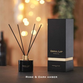 GSOUL LAP by GANGNAM SOUL Rose & Dark Amber Reed Diffuser Set/Fragrance Oil Diffuser Reeds/Fresh Flowers Diffuser Sticks/Room Decor, Office Decor, Black Decor/Home Fragrance Products & Gifts