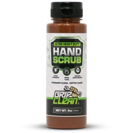 Grip Clean Ultra Heavy Duty Hand Cleaner for Mechanics – Walnut Shell & Clay-Infused Technology Removes Grease, Oil & Paint – Pro-Grade Industrial Hand Soap with Cherry Scent - 8 Fl Oz