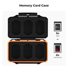 K&F Concept Memory Card Case for 6 x XQD or 6 x CFE-B Slot Cards Storage Lightweight Slim Holder Storage Carrying Box Water-Resistant Anti-Shock Portable Memory Cards Organizer