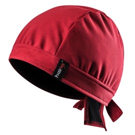 hairtex Stable Hat with Straps - Protects Against Odours - Water Resistant, Dirt-Resistant, Breathable, red