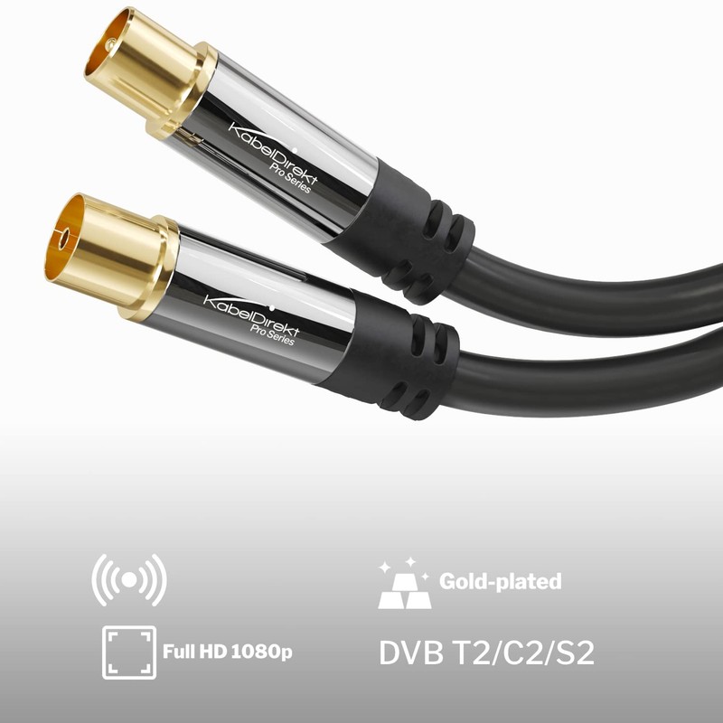 KabelDirekt antenna cable - 5m - (continuous shielding, 75 ohms,