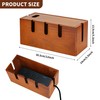 Axincardarm Wooden Cable Management Box Wood Cable Storage Organizer, Desk
