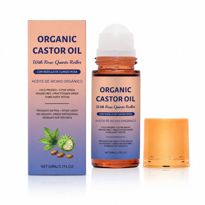 Castor Oil Roll-On Serum for Skin & Hair Care –