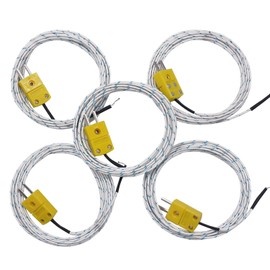 TWTADE 5pcs K Type Connector Thermocouple Temperature Sensor Measure Range -50~350°C ;Cable Length: 3 Meter