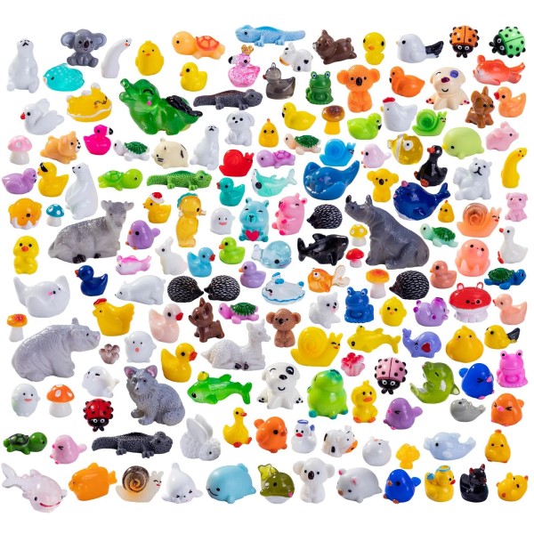 Teenzee 160pcs Mini Resin Animals 160 Styles Variety Tiny Animals