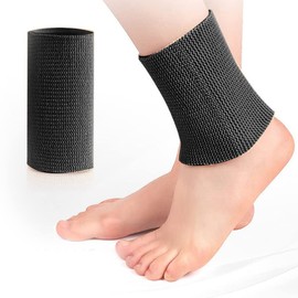 Elastic Ankle Brace Compression Sleeve Injury Recovery Professional Sleeves to Support Wrap Heel Sleeves to Protect Joint Pain (Black)
