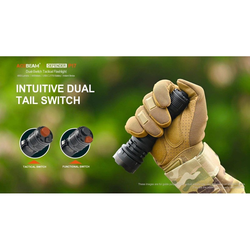 ACEBEAM Defender P17 C-ree XHP70.3 HI 6500K Rechargeable Flashlight -4900