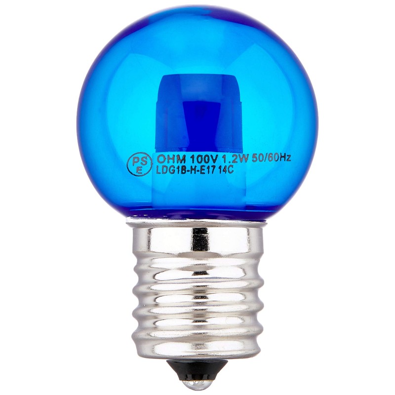 Ohm Electric LED Mini Ball Bulb (Decoration/1.2W/1lm/Clear Blue/G30/E17)
