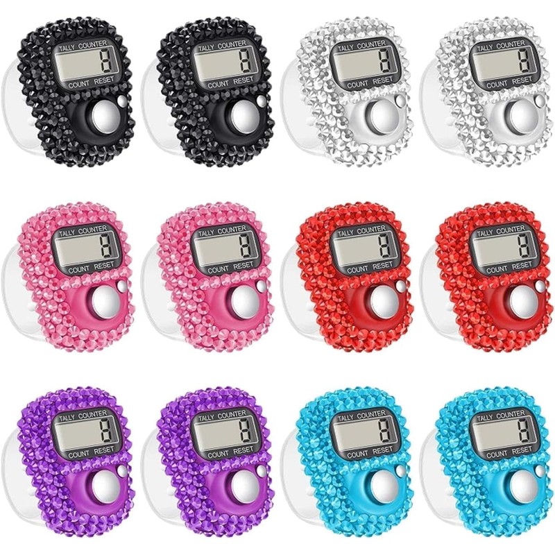 1Pc Blue Electronic Finger Tally Counter, Portable Digital Display Tally