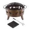 Pure Garden 50-LG1202 32” Outdoor Deep Fire Pit-Round Large Steel