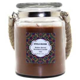 Crystalo Creations Butter Bread Scented Candle with Rope Handle, 18 Ounce