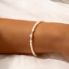 Irikdescia 14K Silver-Plated Pearl Bracelet, Women's Silver Bracelet with Heart
