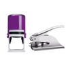 Georgia Notary Silver Seal Embosser Bundle with Purple R-542 Round