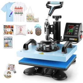 AKEYDIY 12" x 10" Heat Press Machine for T Shirts Multifunction Shirt Press Machine 360° Swing Away Sublimation Heat Press Digital Heat Transfer,Vinyl Heat Press for Tshirt Pillows Bags Mats