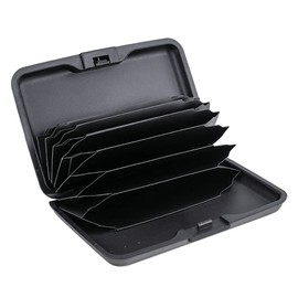 ELFISH RFID Blocking Credit Card Protector Aluminum ID Case Hard Shell Business Card Holders Metal Wallet for Men or Women（Gray