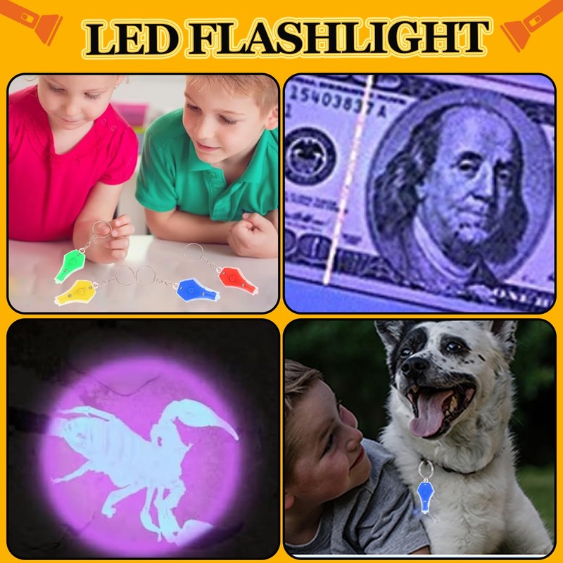 POCKETMAN LED Keychain Flashlight UV Light Small Flashlight Mini Keychain