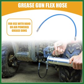 Motoforti 1Pc 24 Inch Universal 1/8" NPT Grease Gun Flex Hose - Trailer Flex Grease Hose Extension Non-Slip - Metal Blue Long-Lasting