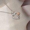 EVER FAITH S925 Heart Rose Necklace White CZ Rose Gold