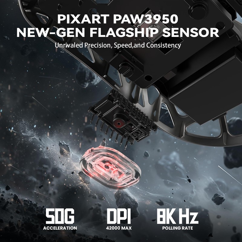 ATTACK SHARK R2PRO 45g Superlight Magnesium Alloy Mouse, PixArt PAW3950