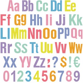 Tenare 268 Pcs Bulletin Board Letters Alphabet Letters Numbers and Punctuation Cutouts Letters Fun Bulletin Board Set for Chalkboard Bulletin Board Display(5 Inches,Macaron Color)