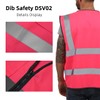 Dib Safety Reflective Vest High Visibility with Pockets and Zipper,