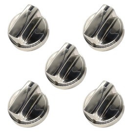 WB03X29300 for GE Gas Stove Knobs Stainless Steel Gas Range KIP 5T06 Cooktop Replacement JGP3030SL1SS JGP3030SL2SS JGP3036SL1SS 5 PCS