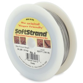 WCS Softstrand, Uncoated Stranded Stainless Steel Picture Wrapping Wire, Size #4, 35 lb / 16 kg, 625 ft / 191 m