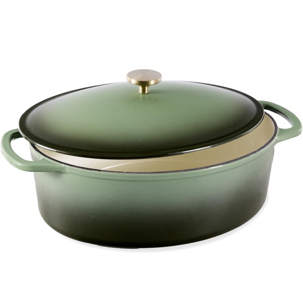 Best Choice Products Oval 7.5 Quart Enamel Cast-Iron Dutch Oven,