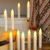 Lezonic Flameless Battery Operated Candlesticks Flickering, 12Pcs(D:0.8" X H:6") White