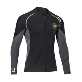 Wetsuit Top Men's 1.5mm Neoprene Wetsuits Jacket,Front Zipper Long Sleeves Diving Suit for Snorkeling, Swimming,Scuba Diving,Surfing (Black, S)