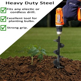 The Ashman 12 Inch Auger -It is Made of Heavy Duty Steel and Has a 12 Inch Long Helical Screw Blade- It is a Hand Held Auger Which as Used to Drill Through The Soil (Pack of 2)