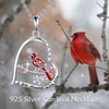 TIGER RIDER Cardinal Necklace 925 Sterling Silver Heart Animal Necklace