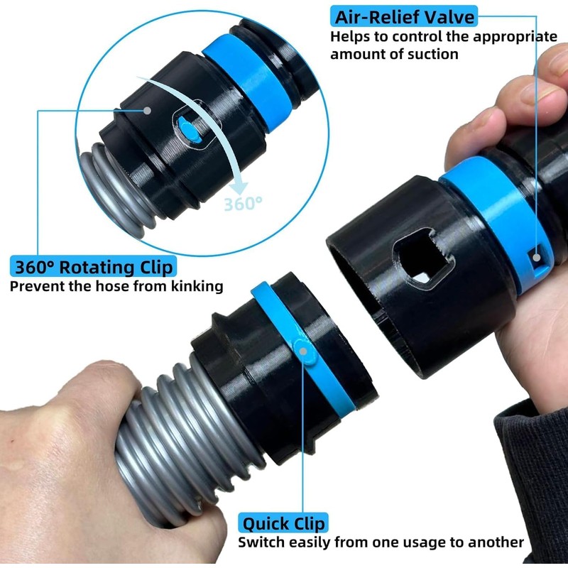 MITANSLE 7 Dust Collection Hose Adapters Kit for Home and