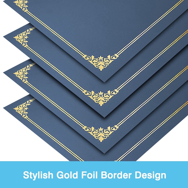 SUNEE Certificate Holders(Navy Blue, 30 Packs), Diploma Covers Gold Foil