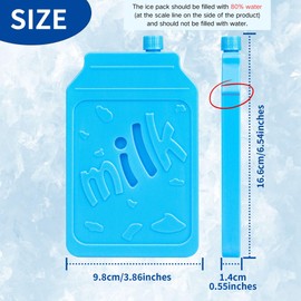 iweener Reusable Ice Pack for Coolers, 4 Pcs Slim Reusable Ice Packs, Ice Pack for Lunch Boxes, Lunch Bags or Lunchbox, for Fishing Camping Picnics Outdoor Activities (Blue Milk)