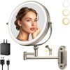IMIKONA 9" Wall Mounted Lighted Makeup Mirror,4000mAh Rechargeable Double Sided