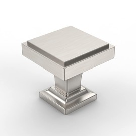 Asidrama 10 Pack Brushed Satin Nickel Kitchen Cabinet Knobs Square Dresser Knobs Drawer Knobs Cabinet Hardware Zinc Knobs for Dresser Drawers