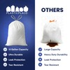 Plasticplace 8 Gallon Trash Bags -White Drawstring Garbage Can Liners