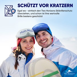 Two Horizons Ski Goggles Protective Cover | Protects Against Scratches | Microfibre Glasses Cleaning Cloth | Style with Smile | Ski Goggles Protective Cover | Ski Goggle Cover | Ski Goggles Protection