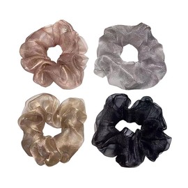 AMOR SPES 4 Pack Hair Scrunchies Set Butterfly Hair Tie Summer Hair Accessories Hair Ring Rope Hair Band For Women Girls (E)