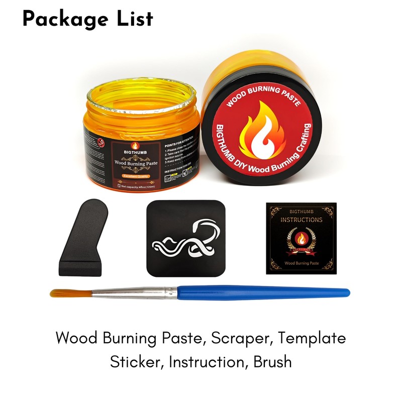 BIGTHUMB Wood Burning Gel Kit 4 OZ | Heat Activated
