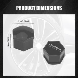 Lyxheth 20PCS Lug Nut Covers, Bolt Covers Caps, Auto Hub Screw Protector with Remover Tool, 21 mm Inner Hex Wheel Bolt Dust Caps Cover Decorative Car Accessories Universal for Most Cars