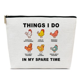 Ythuil Chicken Makeup Bag, Chicken Lover Gifts, Cosmetic Bag for Purse, Gifts for Women Besties Daughter Best Friends, Teen Girl, Things I Do
