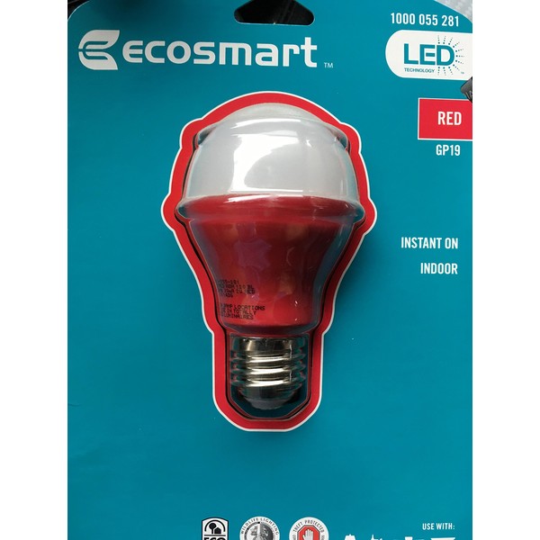 25W Equivalent A19 GP19 LED Light Bulb - Red