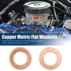 X AUTOHAUX 100pcs M8 x 13mm x 1mm Copper Flat Washer Sealing Gasket Ring for Screw Bolt Nut